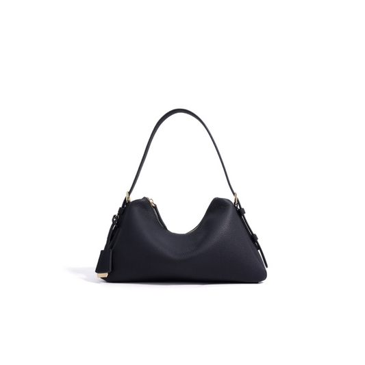 First-LayerCowhide Structured Shoulder Bag