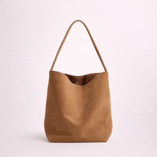 Soft-Form Bucket Shoulder Bag in First-Layer Cowhide —
