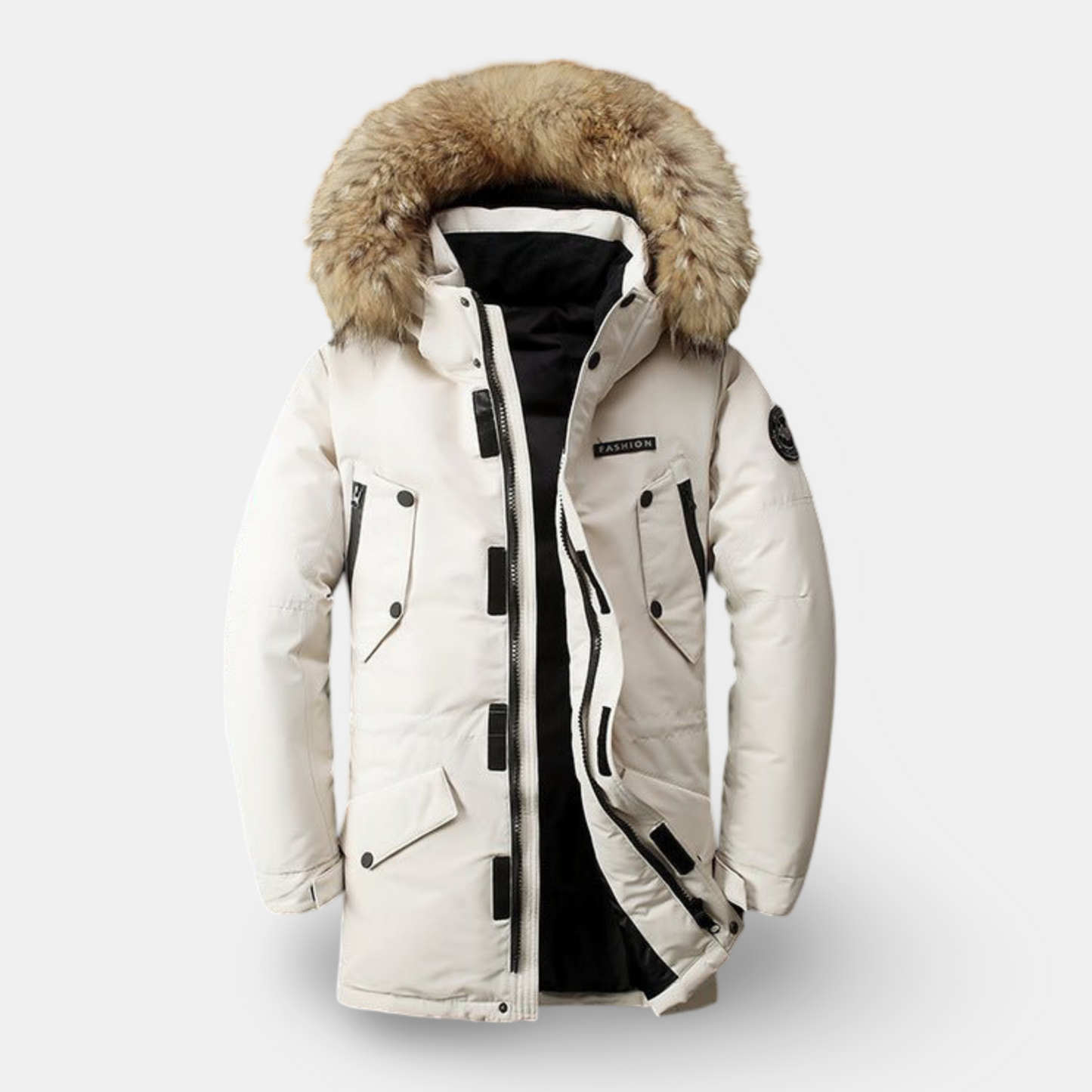 Hooded Fur Collar Warm And Thickened