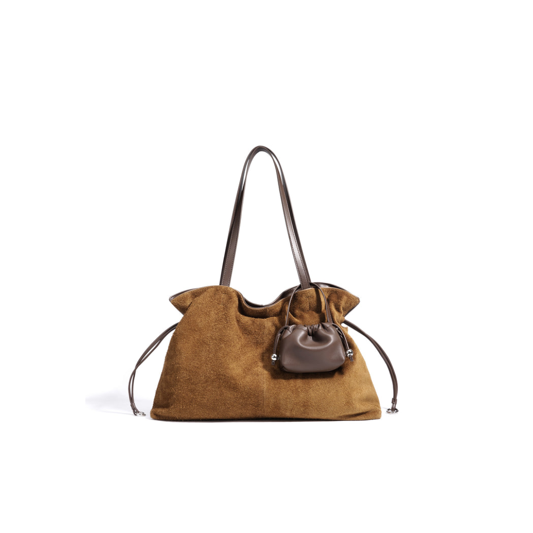 Retro Patchwork Top Grain Suede Bag