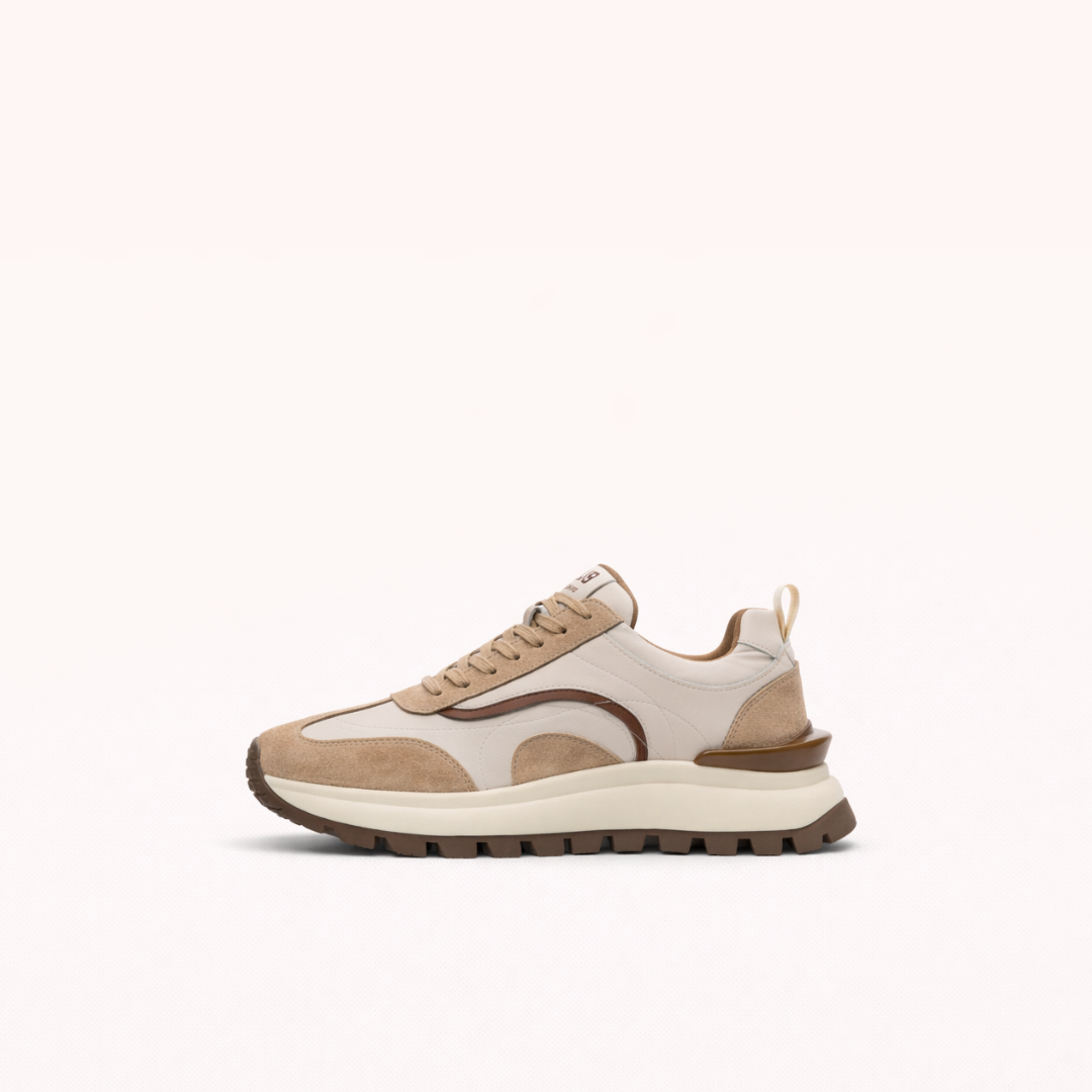 Retro Utility Sneaker – Leather & Suede with Lug Sole