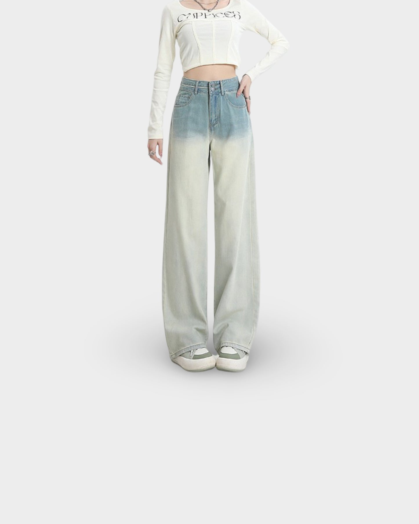 Gradient Design Straight-leg Pants Wide Leg Women's Clothing