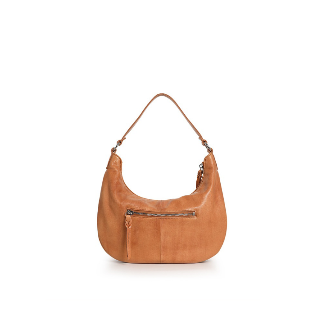 Soft-Curve Shoulder Bag in First-Layer Cowhide Leather