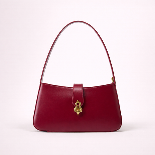 Structured Shoulder Bag — Two-Layer Cowhide Leather