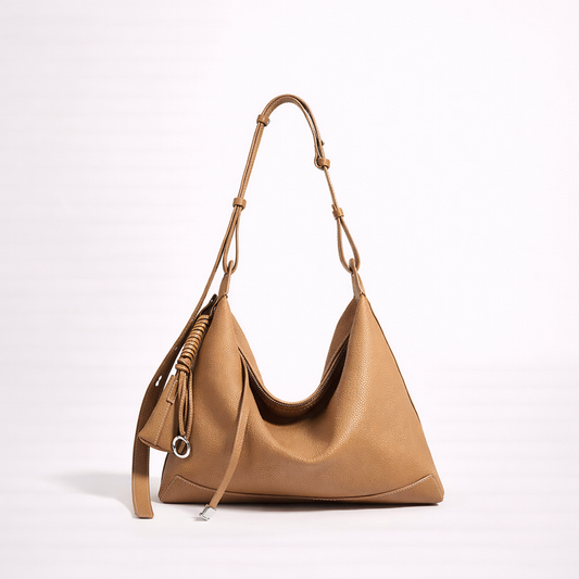 Soft-Structure Shoulder Bag in First-Layer Cowhide Leather