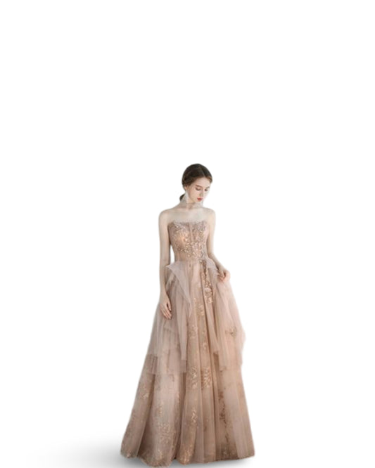 Toast Dress Female Wedding Bridesmaids Breast Wipe Long Skirt Dinner Annual Meeting Host