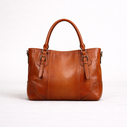 Casual Solid First Layer Leather Bag