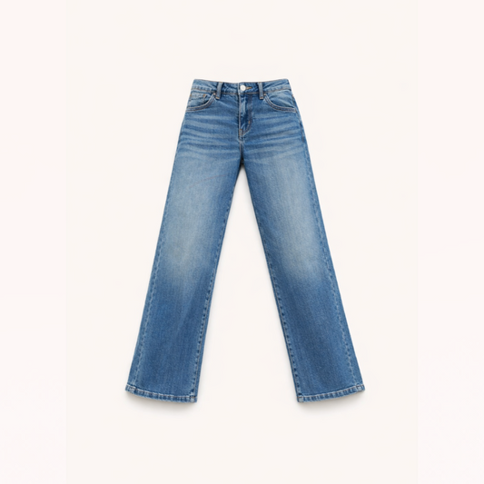 Architected Wide-Leg Jeans in Vintage Blue