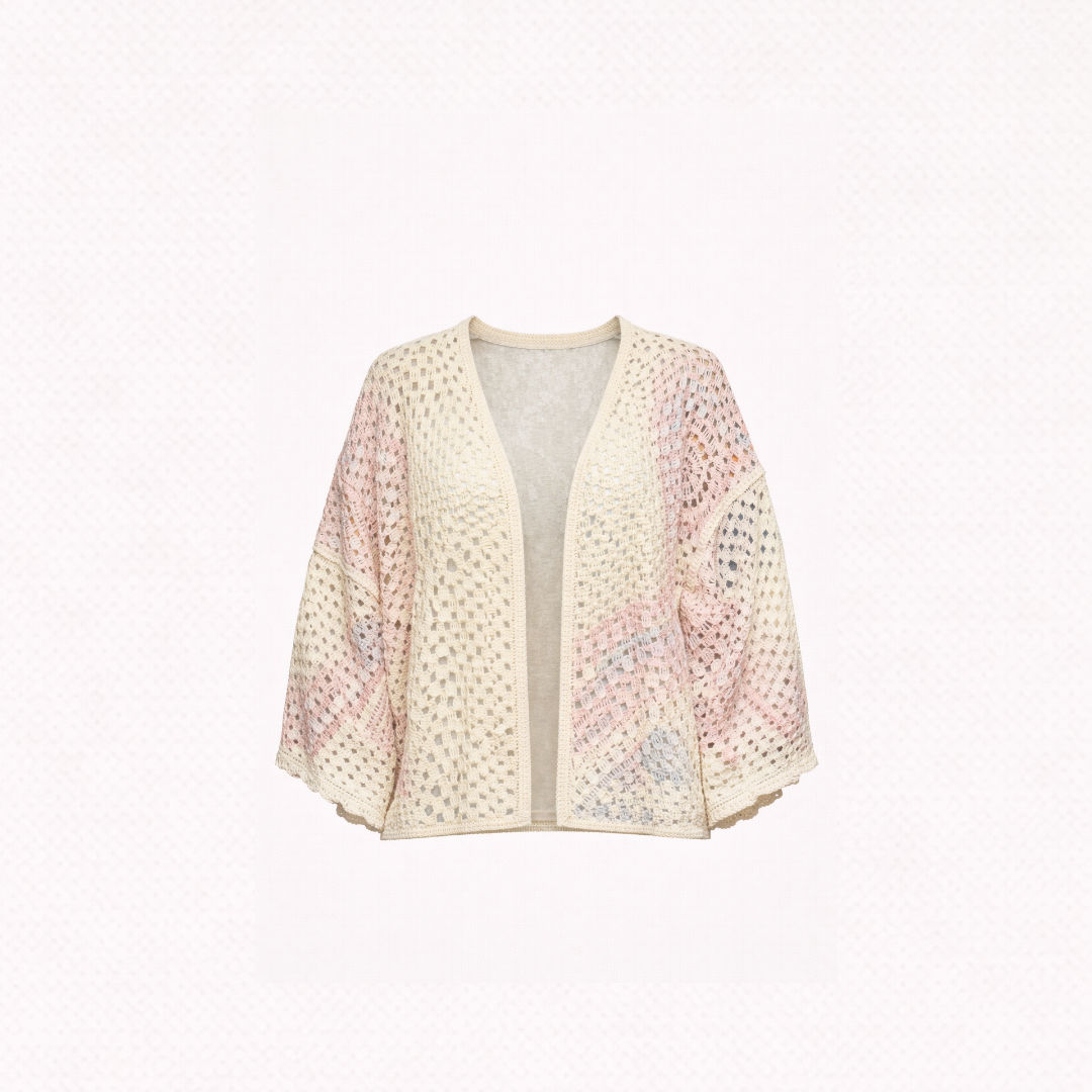 Soft Mosaic Crochet Layering Jacket