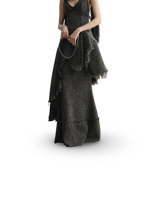 Forest Misty Green Ruffled Maxi Skirt