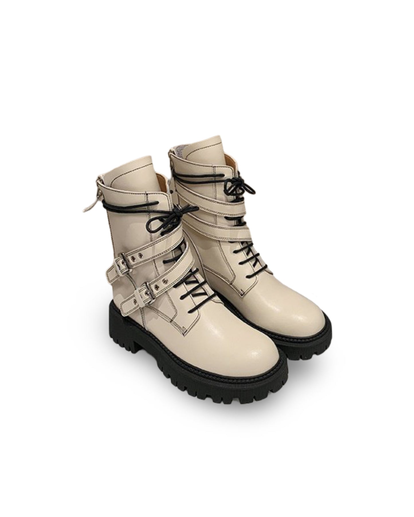 French British Style Thick Bottom Small Motorcycle Boots