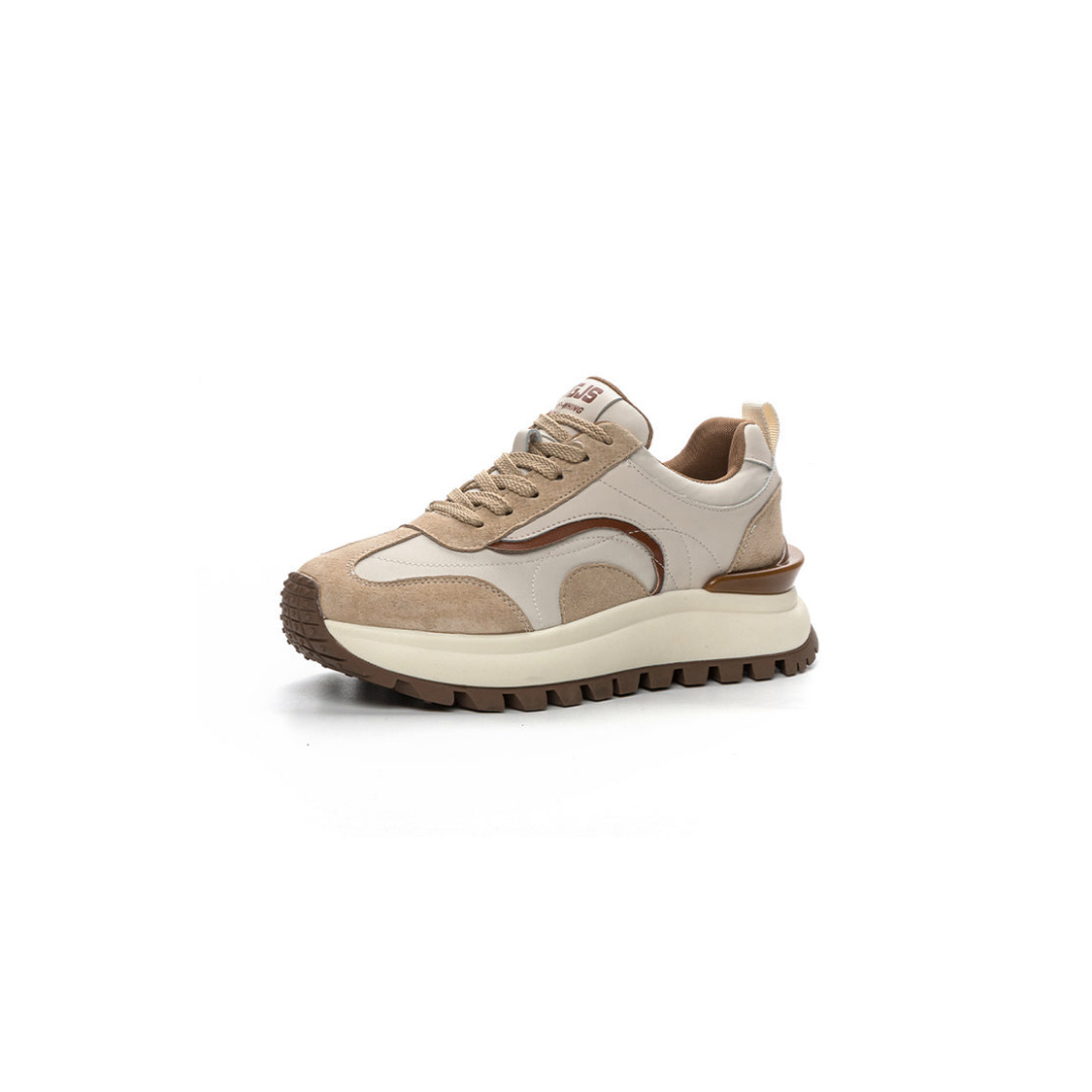 Retro Utility Sneaker – Leather & Suede with Lug Sole