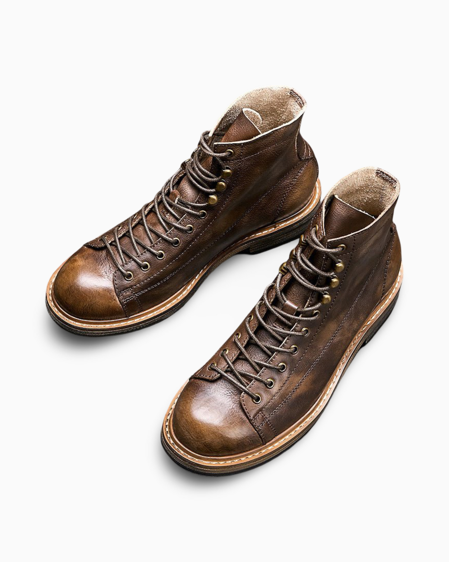 Men's Summer High Top Leather Vintage Leather Martin Boots