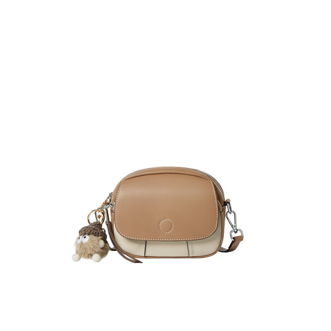Compact Crossbody Bag — First-Layer Cowhide Leather