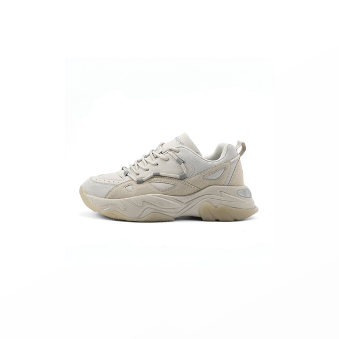 Layered Daily Sneaker – Leather & Suede with Sculpted Sole