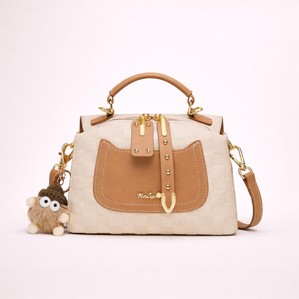 Structured Top-Handle Bag — Two-Layer Cowhide Leather