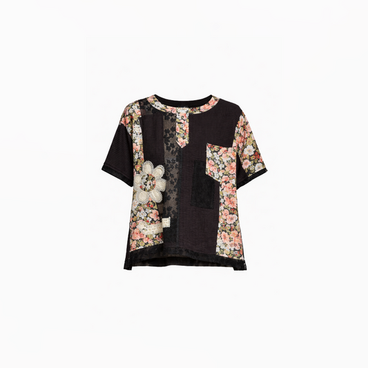 Midnight Patchwork Statement Top