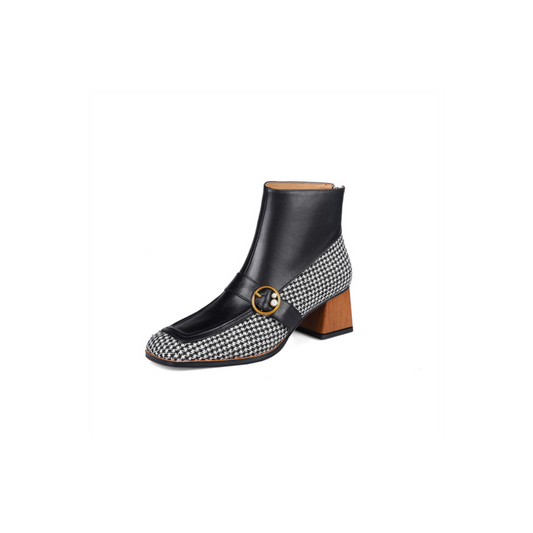Plus Size Women's Leather High Heel Boots