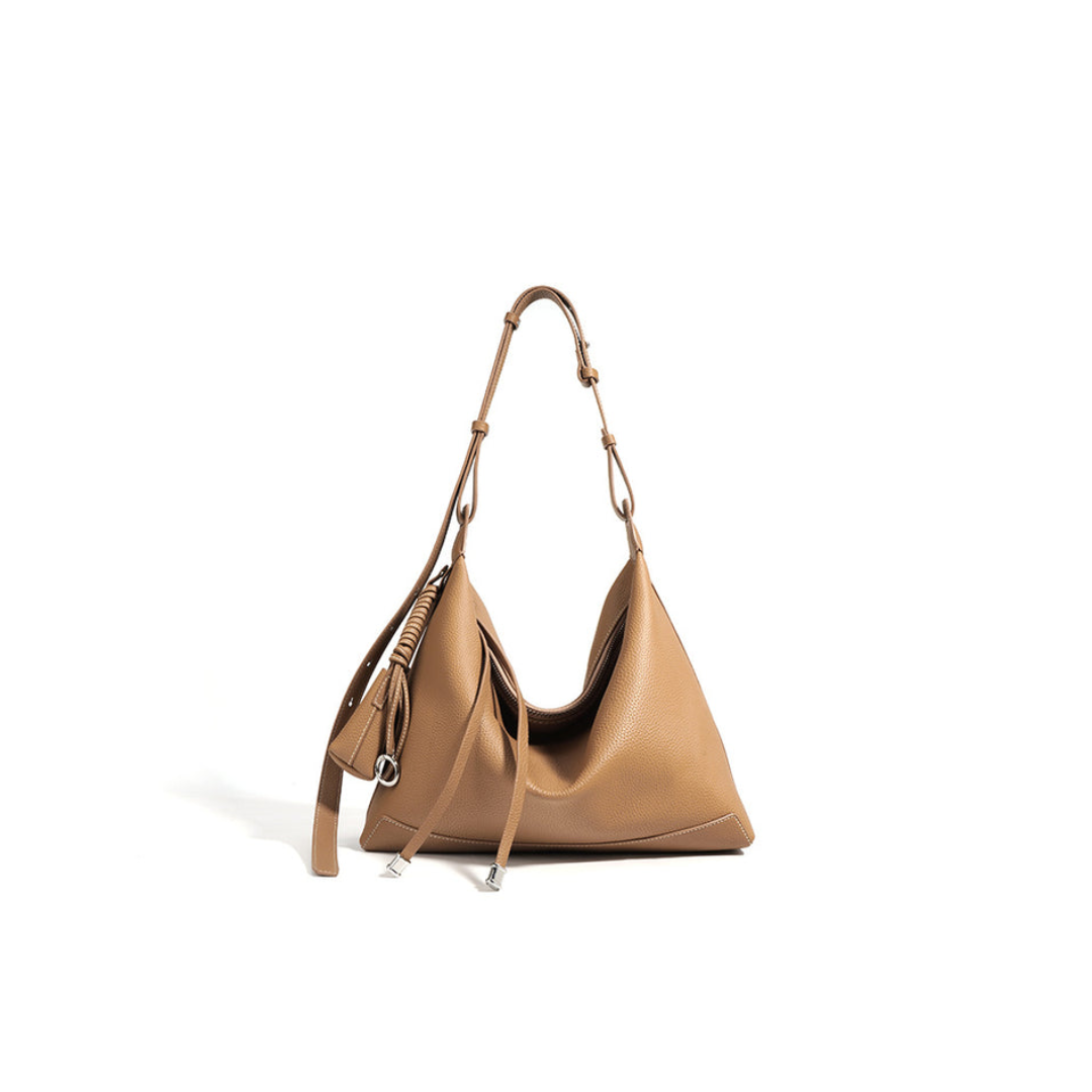 Soft-Structure Shoulder Bag in First-Layer Cowhide Leather
