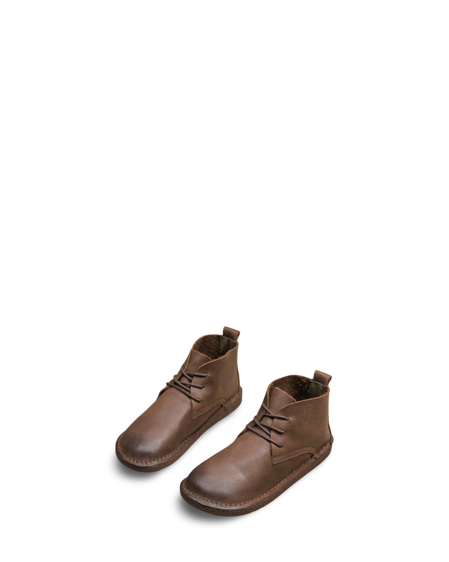 Handmade Leather Retro Flat-bottomed Versatile Cowhide Lace-up Boots