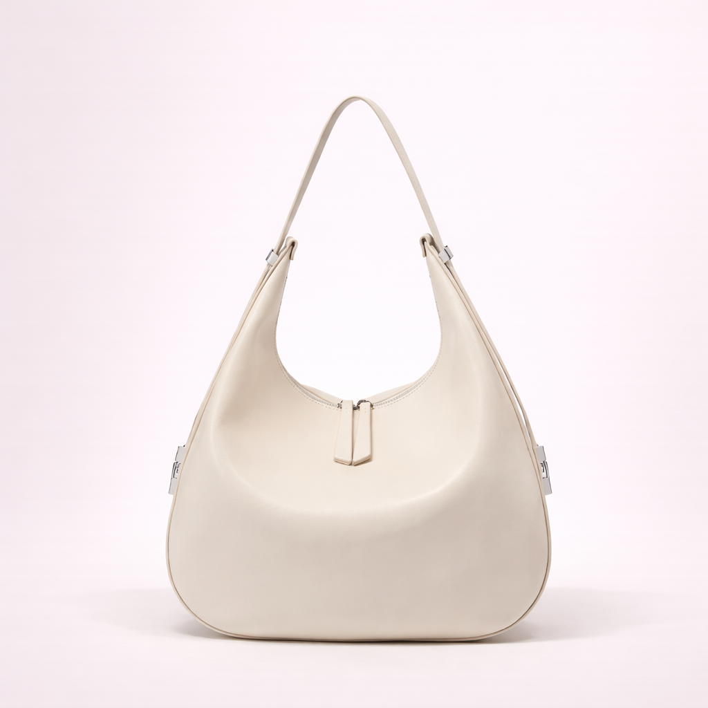 Curved Shoulder Bag — First-Layer Cowhide Leather