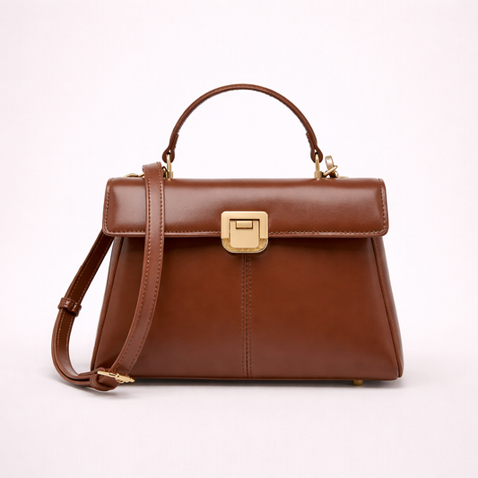 Structured Top-Handle Bag with Precision Lock
