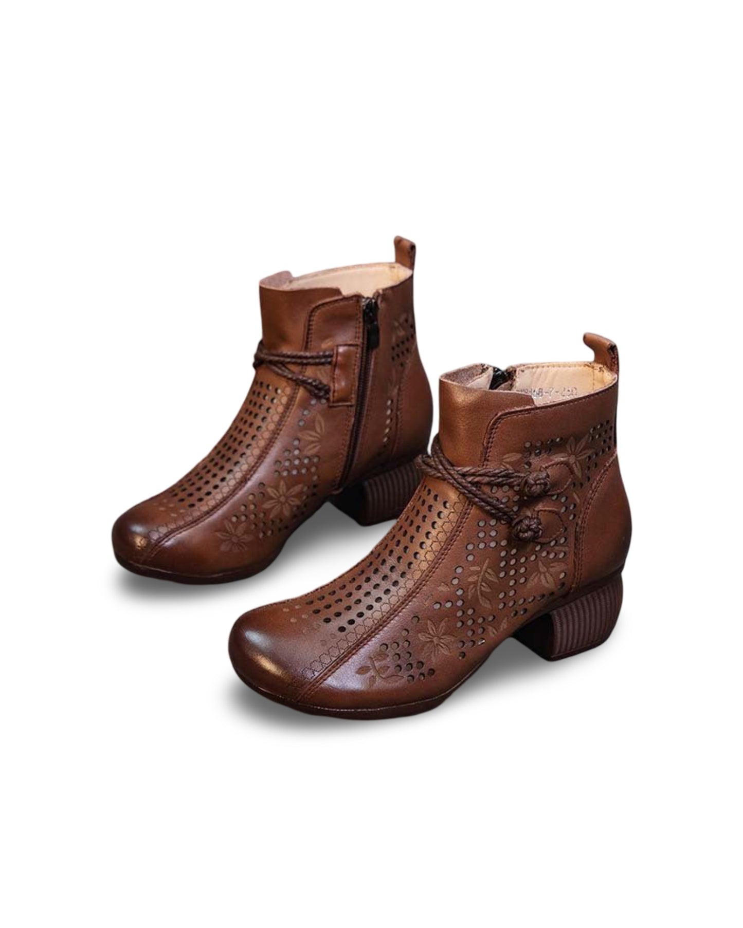 Soft Bottom Soft Surface Retro Female Boots Hole Shoes