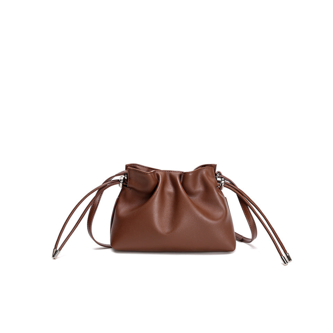 Soft-Form Cowhide Drawstring Crossbody