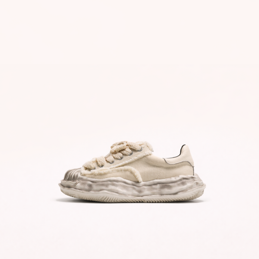 Deconstructed Concept Sneaker – Raw Canvas Upper with Sculpted Sole