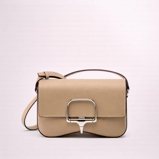 Structured Frame Cowhide Crossbody Bag