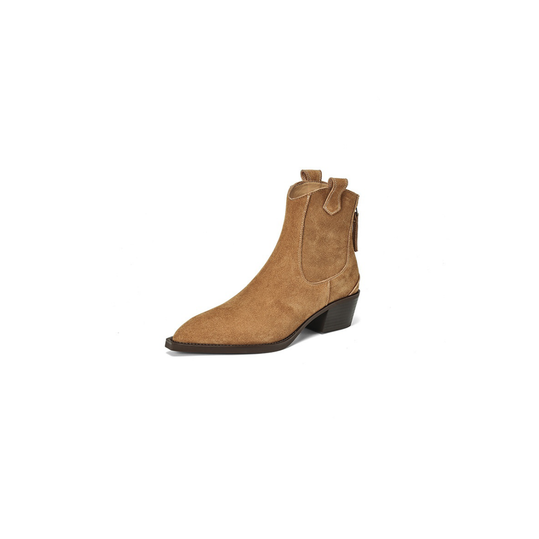 Matte Cowhide Leather Chelsea Heel Boot