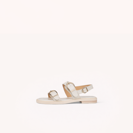Belt Buckle Ankle-strap Sandals Back Strap Low Heel Chunky Heel Cowhide