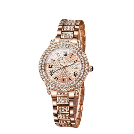 Exquisite And Elegant Sparkling Quartz Watch With Diamonds