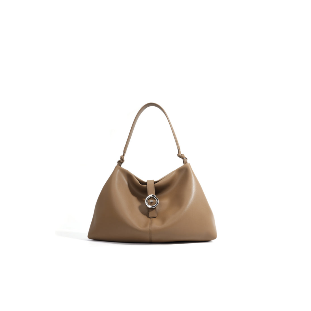 Two-Layer Cowhide Hobo Bag — Structured Soft Carry