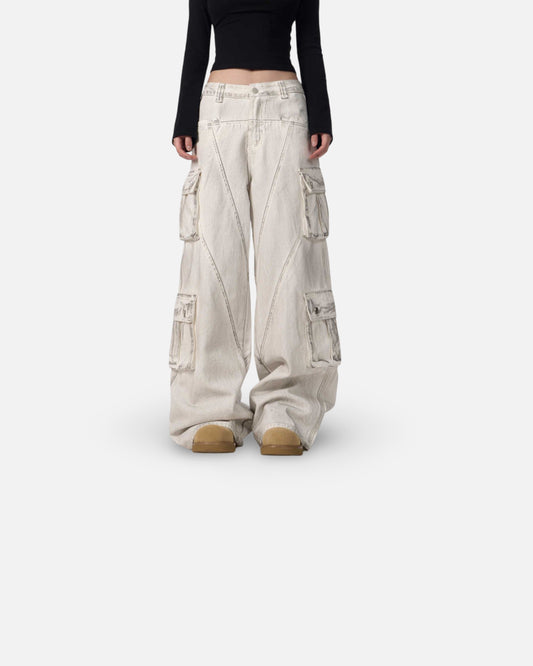 Retro Multi-pocket Cargo Pants Women's Loose Wide Leg Straight Casual Trousers
