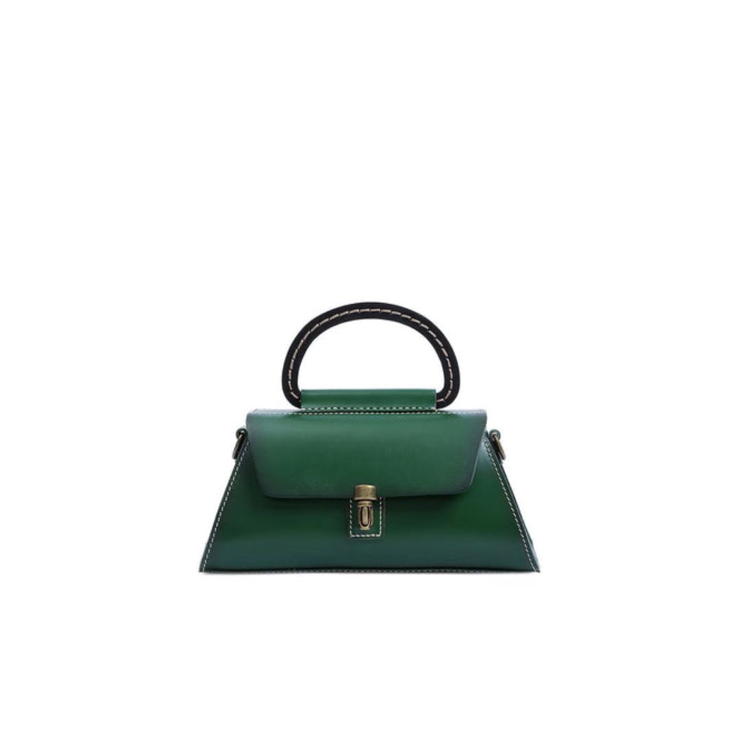 Crocodile Leather Mini Structured Handle Bag