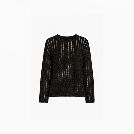 Textured Open-Knit Oversized Sweater