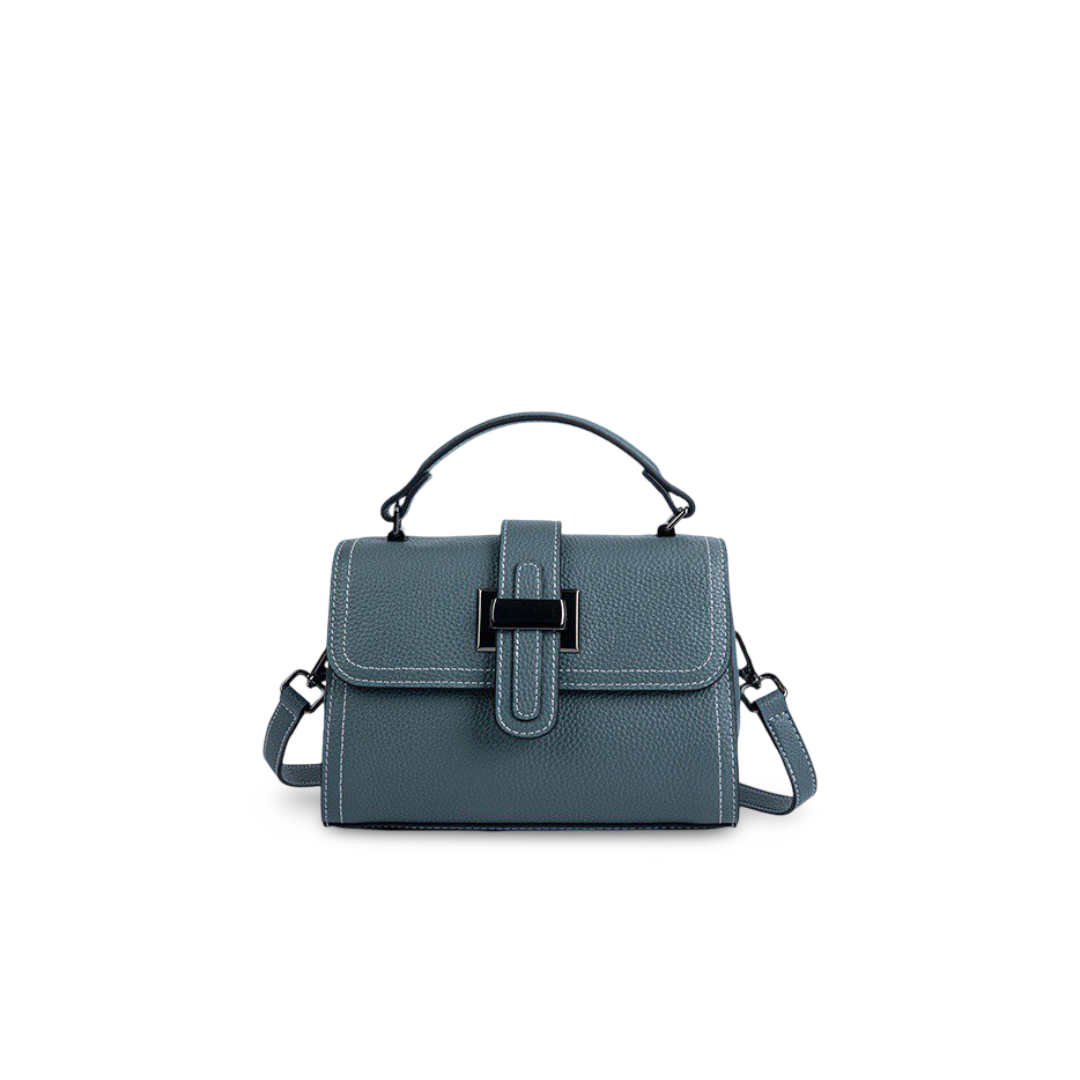 Structured Top-Handle Bag in Two-Layer Cowhide Leather