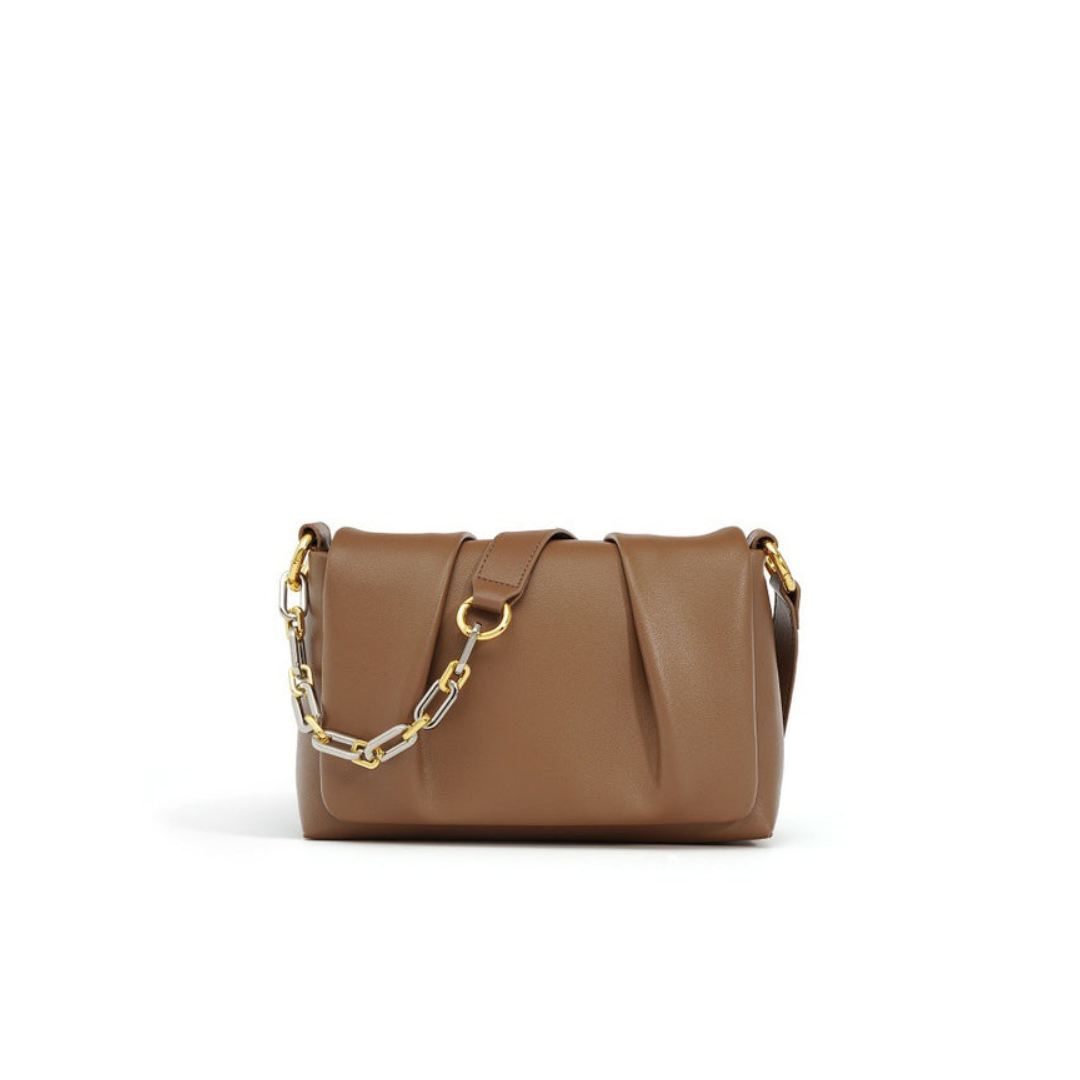 Structured Soft Leather Shoulder Bag