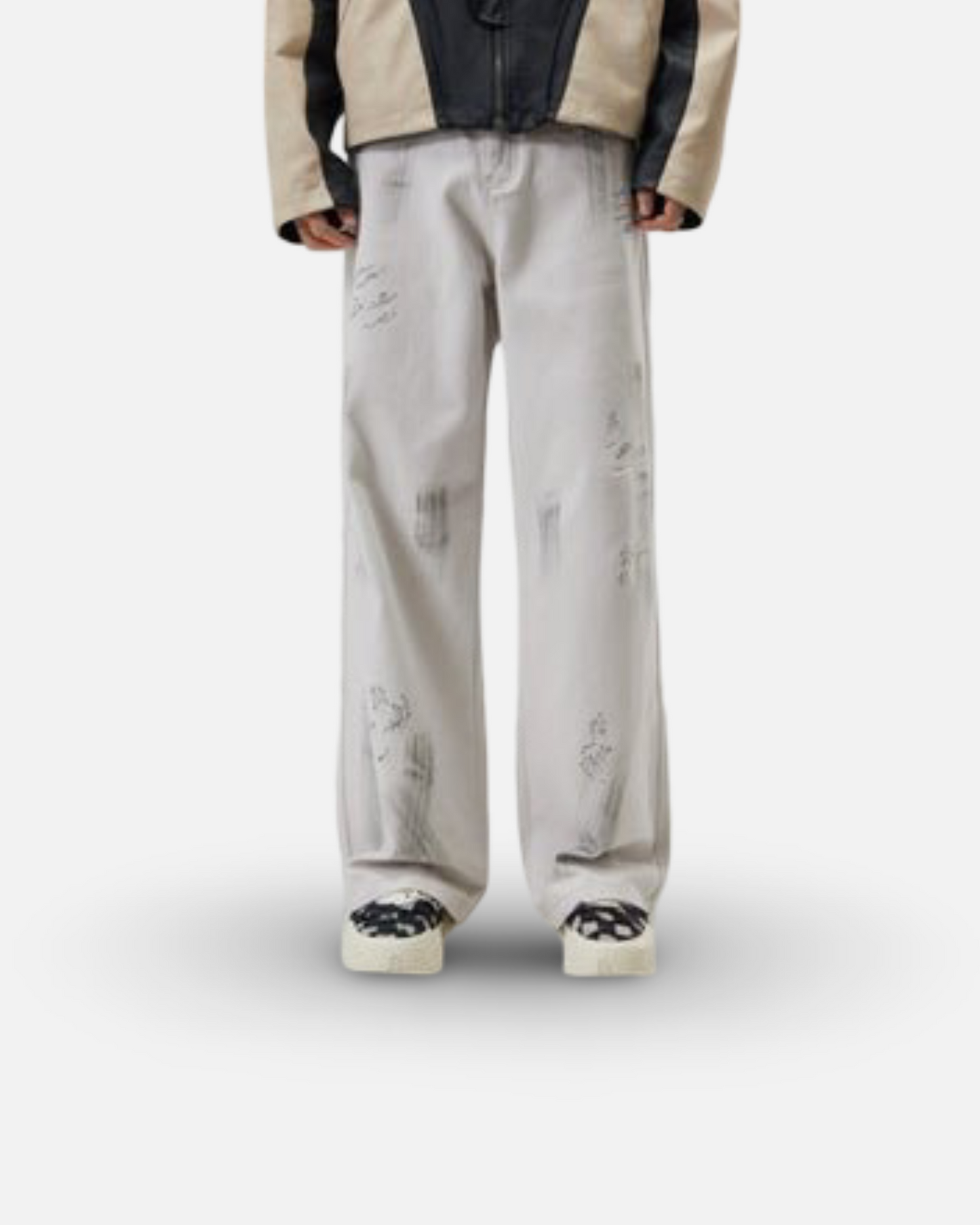 American Street Hip Hop Tie-dyed Washed Jeans Men