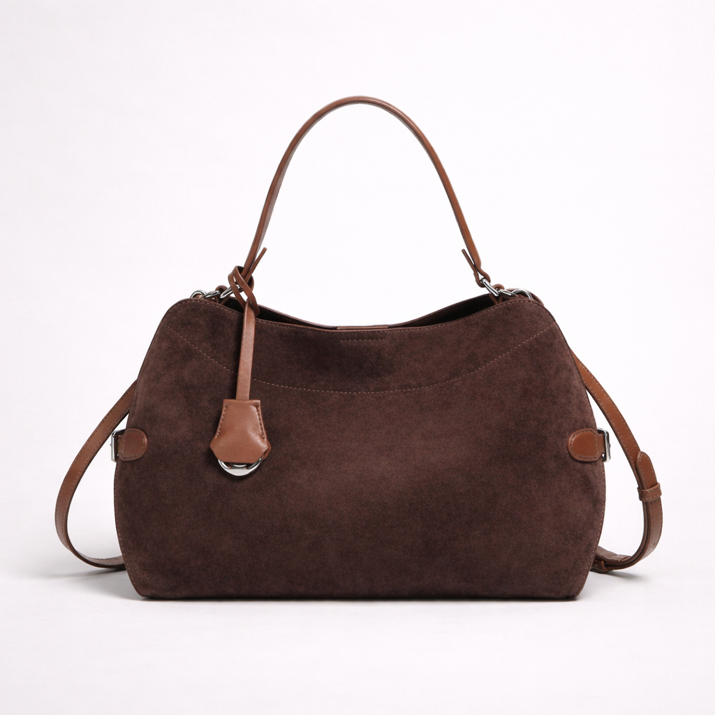 Minimal Rectangle Suede First Layer Leather