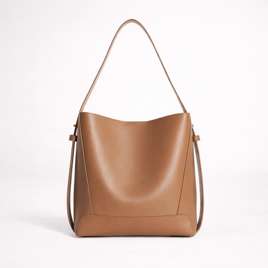 Soft Bucket Shoulder Bag in First-Layer Cowhide