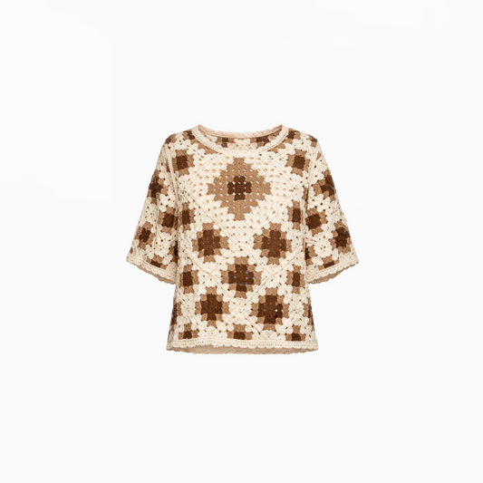 Geometric Crochet Patchwork Top