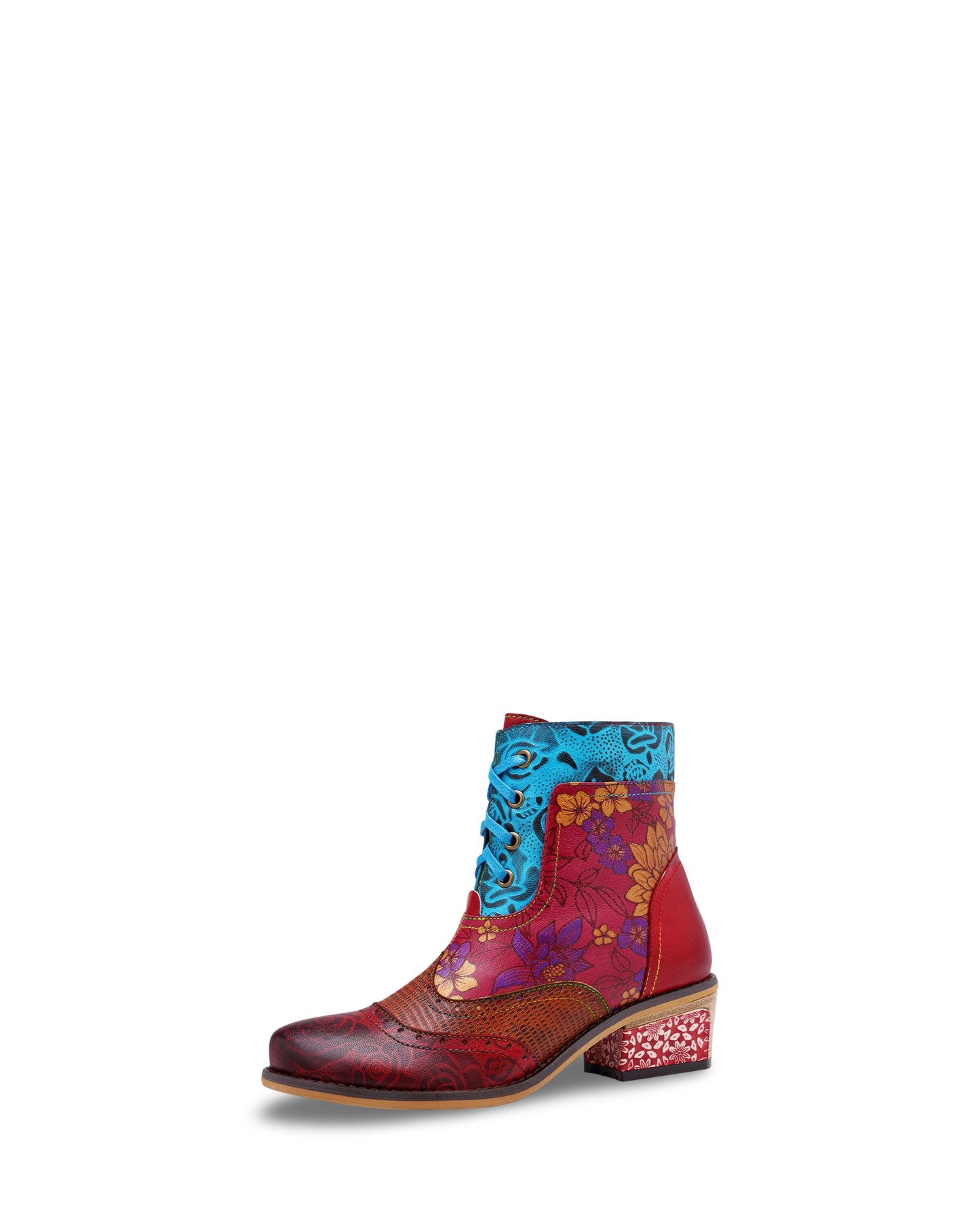 Casual Retro Ethnic Boots Lace Printing Dark Pattern Cowboy Boot