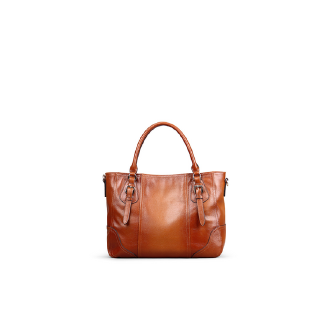 Casual Solid First Layer Leather Bag