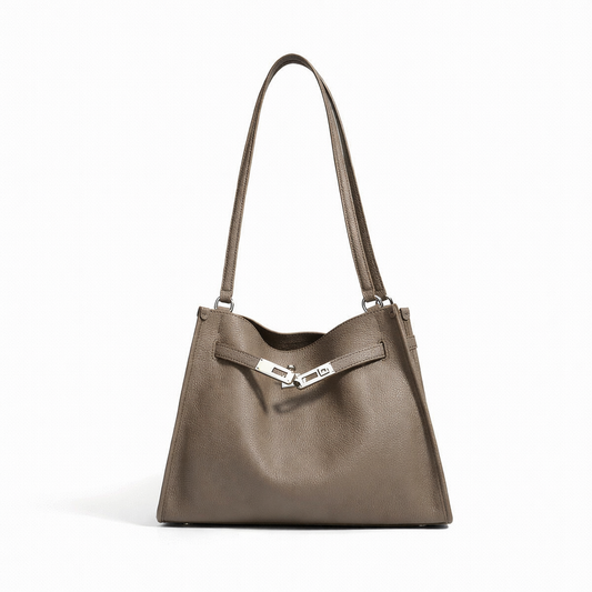 Structured Cowhide Shoulder Tote