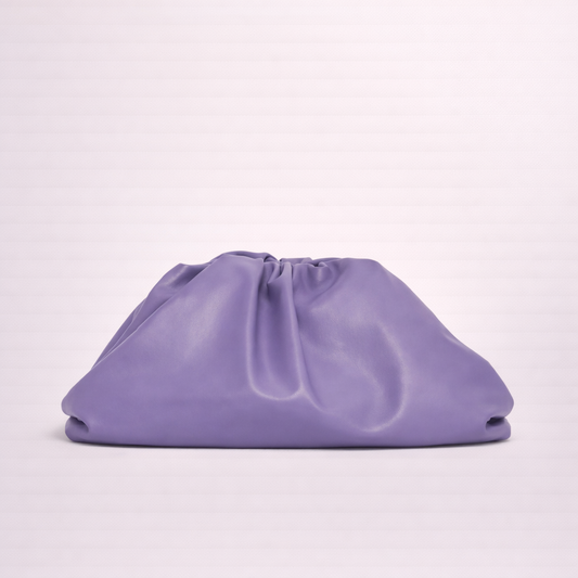 Soft Gathered Cowhide Leather Pouch Bag