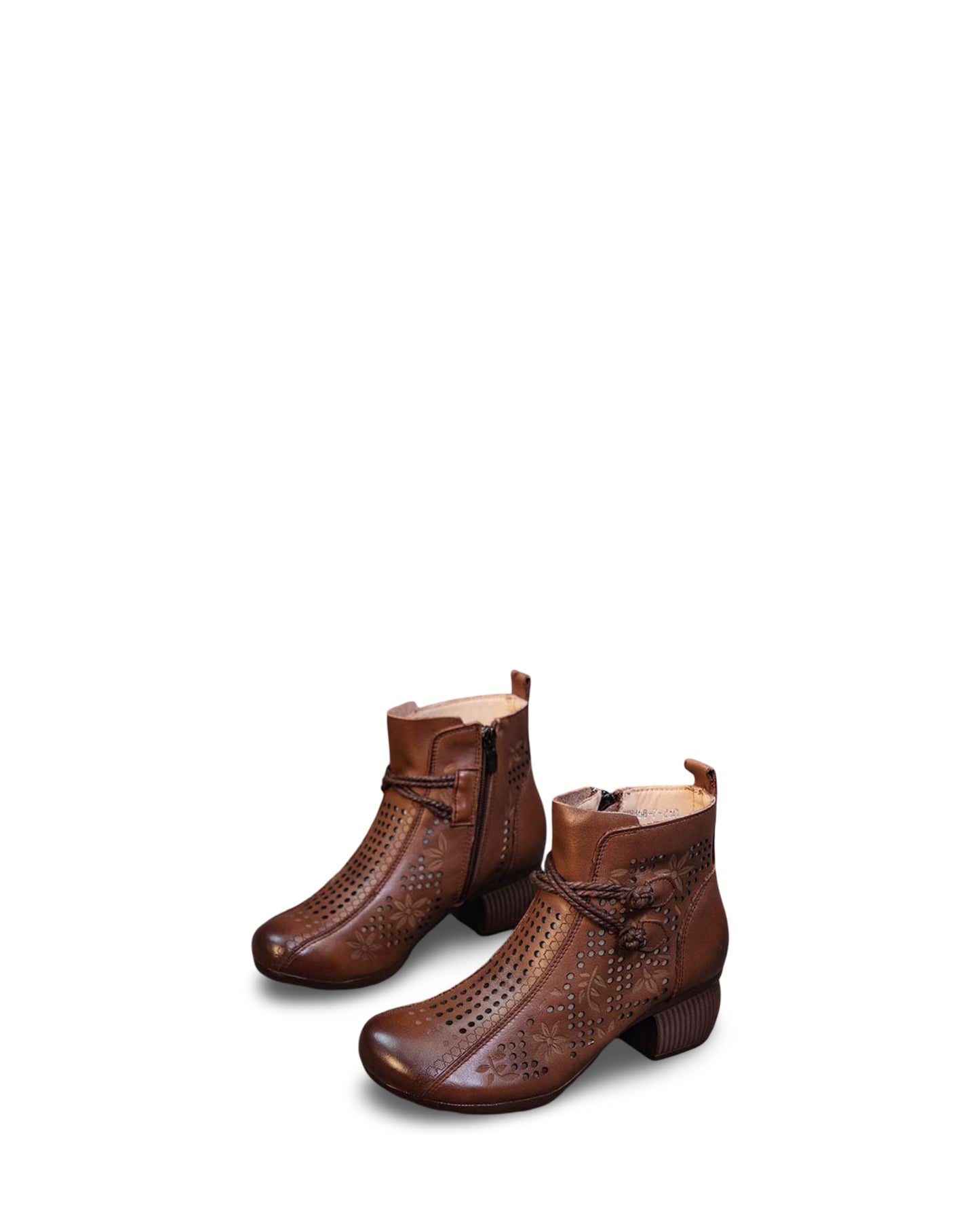 Soft Bottom Soft Surface Retro Female Boots Hole Shoes