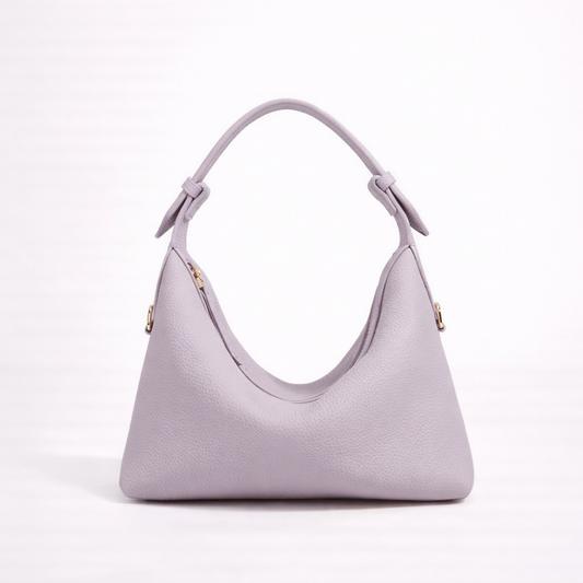 Soft-Structured Hobo Bag in First-Layer Cowhide Leather