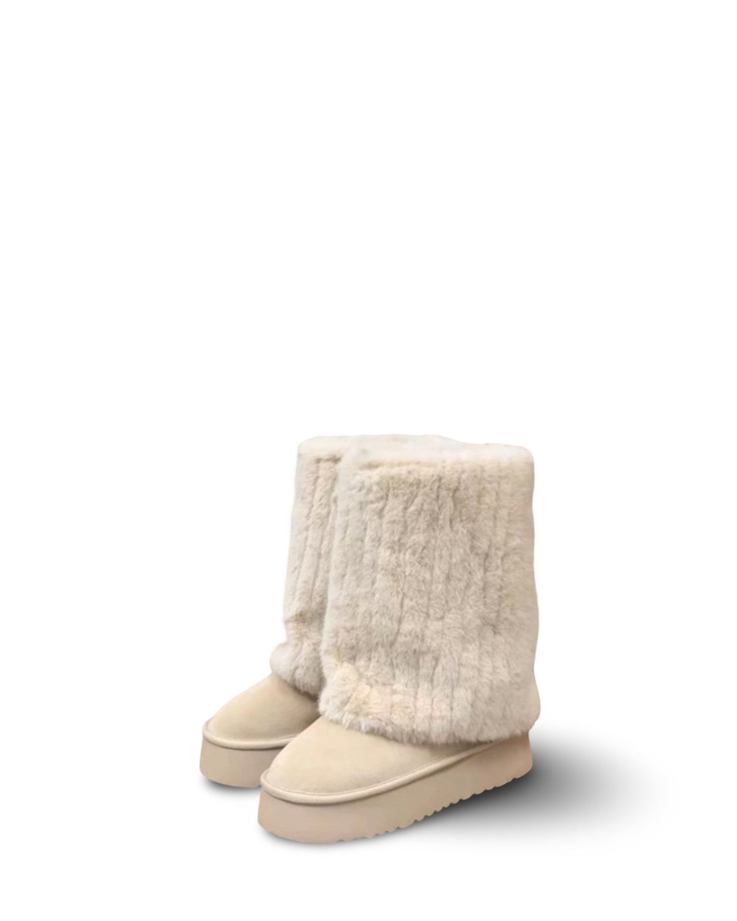 Round Toe Patchwork Easy Matching Warm Raise The Bottom Boots